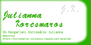julianna korcsmaros business card